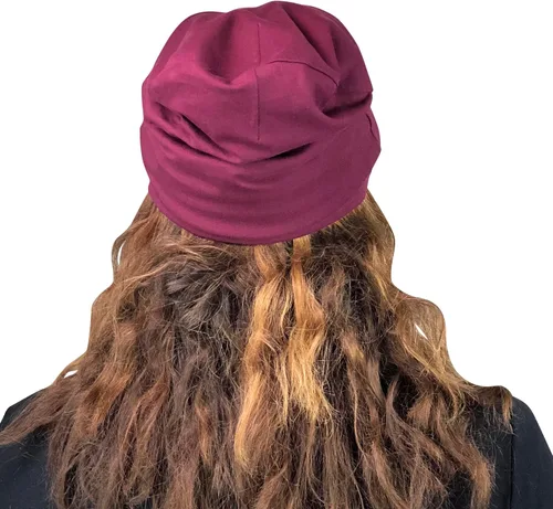 Vista 8 de Gorro de lana con forro de raso suave para mujer