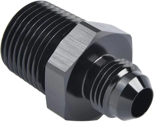 Vista 12 de 3AN macho Flare a 1/4 NPT tubo macho 90 grados codo adaptador unión aluminio negro