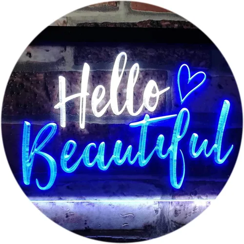 Vista 18 de ADVPRO Hello Beautiful Battling Cancers Support - Letrero de neón LED de doble color, azul y rojo, 12 x 8.5 pulgadas, st6s32-i1177-br azul y Red
