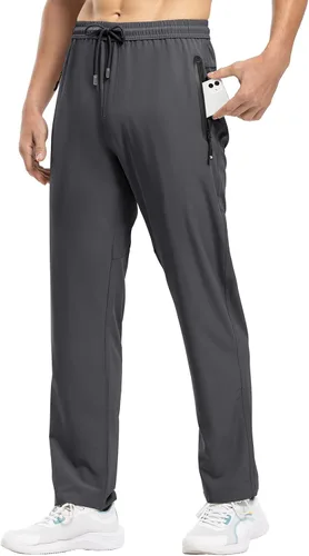 Vista 6 de Pantalones Rdruko para correr, casuales para hombre, ligeros, transpirables, de secado rápido, para senderismo, correr, deportes al aire libre