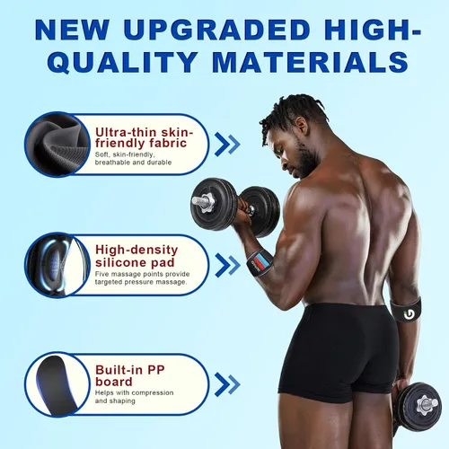 Vista 6 de Gviipk Codera de tenis mejorada para hombres y mujeres, correa de soporte ajustable para codo de golfistas para tendinitis, soporte de antebrazo