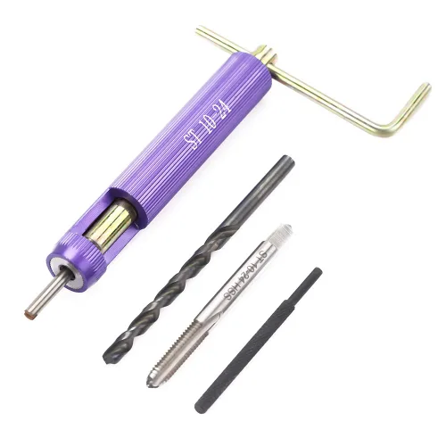 Vista 3 de Kit de inserción de reparación de roscas 50 piezas M10-24 x 1.5D tipo bobina helicoidal para restaurar hilos dañados