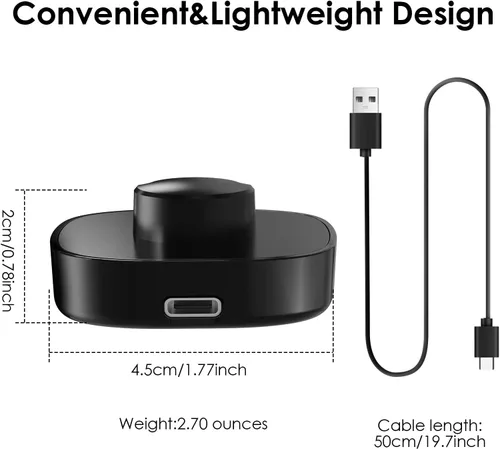 Vista 3 de Compatible con el cargador Oura Ring Gen3 - Tamaño 6 - Base de carga rápida con cable USB-C para Smart Ring (6)