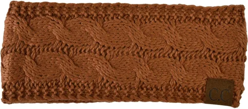 Vista 114 de C.C Cintillo elástico suave con punto trenzado para invierno, con forro mullido para el pelo, para calentar las orejas Negro