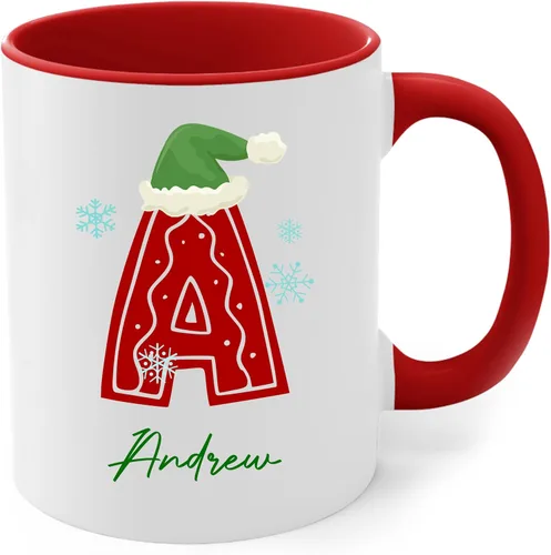 Vista 9 de Tazas de café con iniciales de Navidad 2025, taza con monograma, tazas de Navidad personalizadas con nombres, taza para niños, tazas de café, tazas