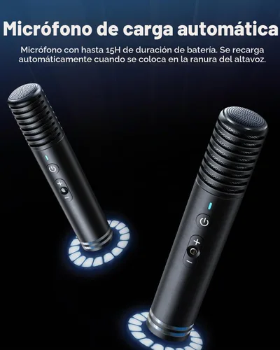 Vista 5 de Ikarao Sistema de subwoofer de escenario profesional, potencia máxima de 280 W, subwoofer PA con 2 micrófonos inalámbricos, corrección de tono