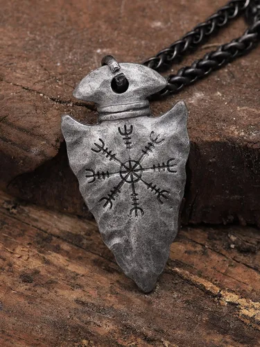 Vista 3 de HAQUIL Joyería vikinga collar con colgante de talismán vikingo de acero inoxidable de hierro forjado antiguo regalo de joyería vikinga para hombres