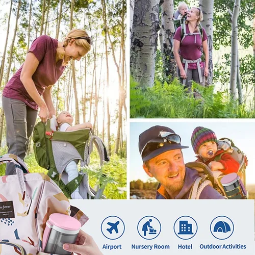 Vista 5 de Juego de cepillos de viaje para biberones con cepillo extensible de silicona líquida, cepillo para pezones, estante de secado de botellas integrado