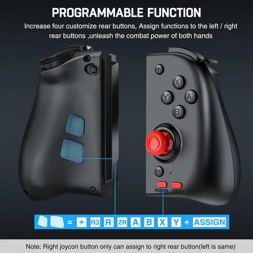 Vista 3 de Gamtoure Nintendo Switch Joycon Controlador para SwitchSwitch OLED, reemplazo para Switch Joy Con, soporte turbo, programación y función