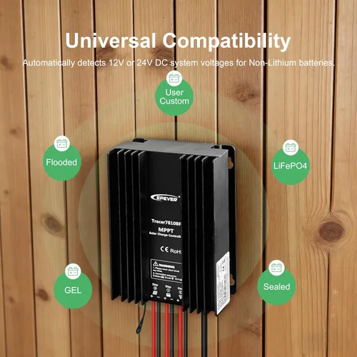 Vista 8 de EPEVER IP67 impermeable 30A MPPT controlador de carga solar 12 V 24 V Auto, entrada fotovoltaica máxima 100 Vdc, utilizado en casas rodantes