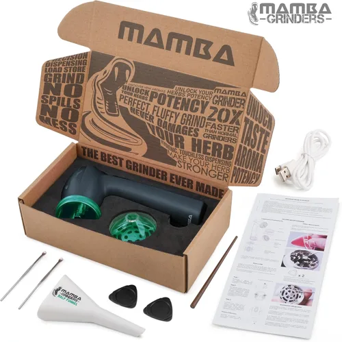 Vista 6 de Mamba Molinillo de especias eléctrico original, recargable por USB, molinillo de hierbas y especias con dientes de aluminio, molinillo de cocina