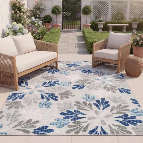 Vista 20 de SAFAVIEH Cabana Collection CBN800F - Alfombra decorativa floral para interiores y exteriores, no desprende pelusa, fácil de limpiar, 2 x 4 pies