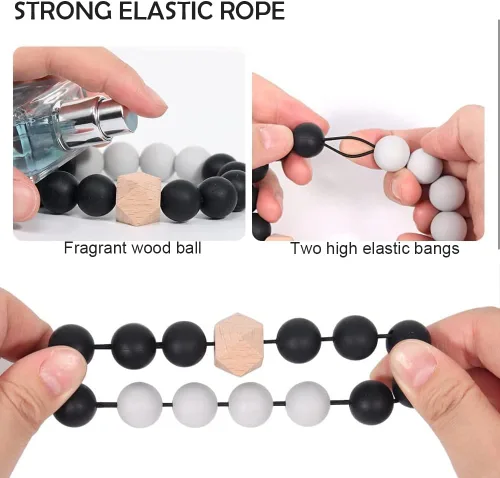 Vista 4 de Llavero pulsera cartera tarjetero bolsillo muñeca coche llavero brazalete para mujer, Negro