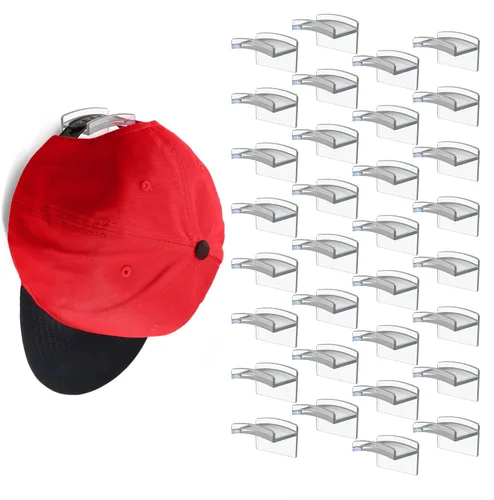 Vista 15 de Modern JP Ganchos adhesivos para sombreros de pared (paquete de 8) – Diseño minimalista para sombreros, sin taladrar, ganchos de sujeción fuerte