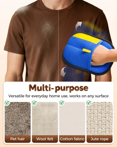 Vista 4 de Guante Removedor de Pelo de Mascotas, Guante Removedor de Pelo de Mascotas Engrosado Mejorado para Gatos y Perros, Guantes de Aseo para Gatos