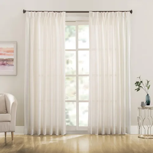 Vista 22 de Cortinas traslúcidas blancas de 96 pulgadas de largo, paneles de cortinas plisadas dobles para ventana, 52 pulgadas de ancho x 96 pulgadas de largo