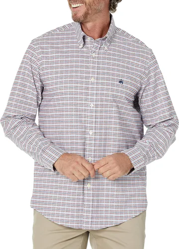Vista 35 de Brooks Brothers Camisa Deportiva de Manga Larga sin Planchar con Botón para Hombre CORAL ROJO