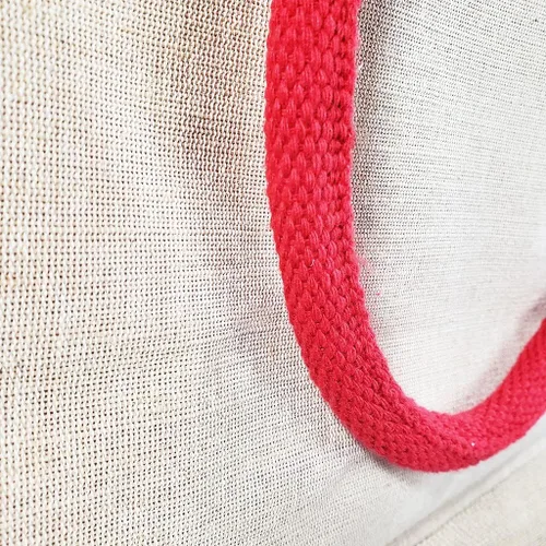 Vista 5 de Bolsas reutilizables de yute para compras de comestibles, viajes, uso diario, todo tipo de bolsas, Rojo