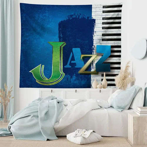 Vista 175 de Ambesonne Tapiz de arte afro, hombre negro fuerte con una corona de trazos impresión de pintura moderna, decoración de tela para colgar en la pared