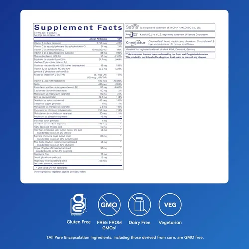 Vista 2 de Pure Encapsulations - UltraNutrient - Complejo multivitamínico/mineral hipoalergénico con antioxidantes avanzados