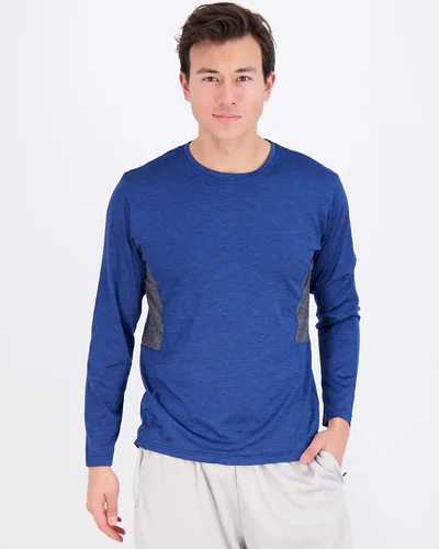 Vista 2 de Paquete de 4unidades camisetas Dry-Fit de manga larga para hombre que absorben la humedad, con protección solar ultravioleta, camiseta deportiva