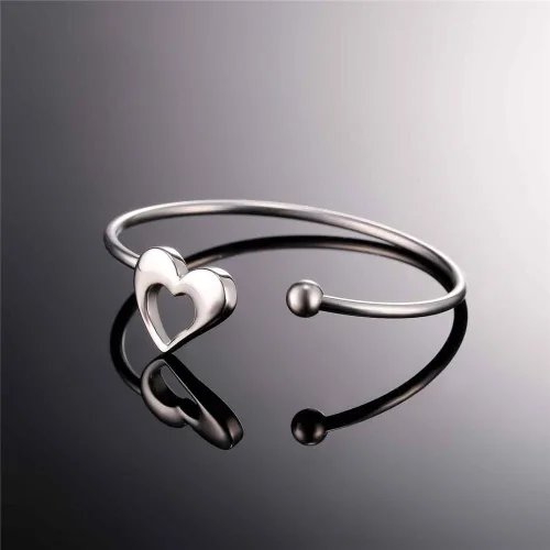 Vista 3 de U7 delicado brazalete de puño simple de platino bañado en oro real de 18K, joyería moderna.