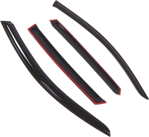 Vista 2 de Visor de ventana compatible con Audi Q5 2008-2016, DGWV2-664, deflector de montaje exterior, protector de lluvia, humo oscuro, juego de 4 piezas