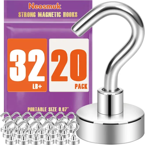 Vista 19 de Neosmuk Ganchos magnéticos, esenciales para cruceros, más de 32 libras, ganchos magnéticos resistentes para cabinas de cruceros, refrigerador