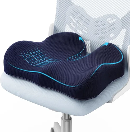 Vista 8 de A-Pce Cojín de asiento ergonómico, cojín antideslizante para silla de Negro