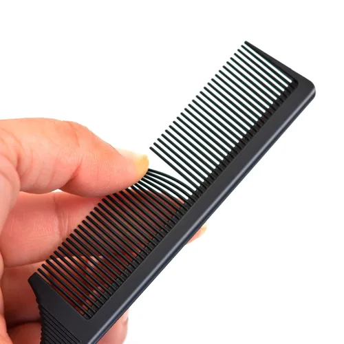 Vista 5 de 3 peines de cola de rata, fibra de carbono, resistentes al calor, con cola de acero inoxidable para todo tipo de cabello (negro)