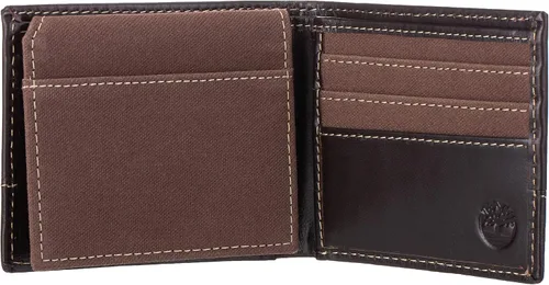 Vista 21 de Timberland Cartera de lona de cuero Baseline para hombre con bolsillo abatible adjunto