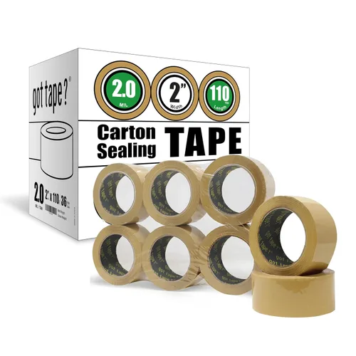 Vista 12 de 36 rollos 1,8 mil Industrial Shipping – Cajas de Cartón multiuso Sellado cintas 2" X 110 yds (330 ft) café ct-18 – 2110-b