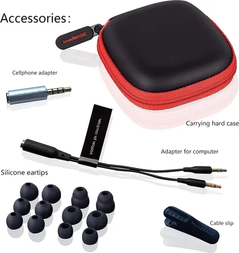 Vista 5 de SoundMAGIC Auriculares con cable E80C, con micrófono, escenario de sonido