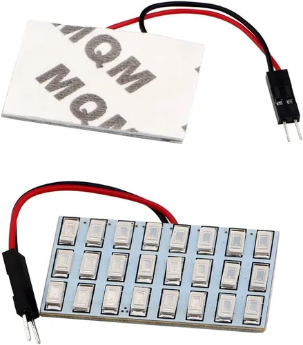 Vista 3 de YM E-Bright Paquete de 6 bombillas LED azules 5730 24SMD para cajuela de coche, luz de cúpula para cajuela de coche, CC 12 V con adaptadores T10
