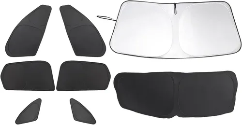 Vista 139 de TINGLU Persianas de ventana para Honda CR-V 2023-2026, accesorios para ventanas laterales de automóvil, parabrisas triangular, parasol para rayos UV