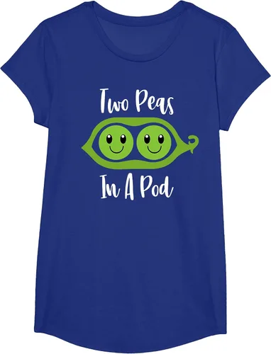 Vista 54 de Two Peas in A Pod Couples Matching Best Friend Cute Veg T-Shirt Baby Blue