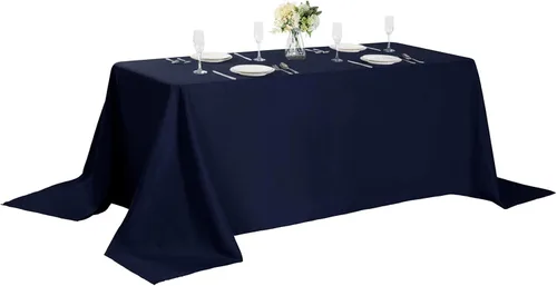 Vista 117 de Mantel rectangular de tela de poliéster lavable de 60 x 120 pulgadas, para decoración de bodas, fiestas, comedores, banquetes