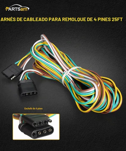Vista 8 de Partsam Kit de luces LED sumergibles de perfil bajo, luces LED rectangulares para remolque, halo resplandor con arnés de cableado de 25 pies, luces