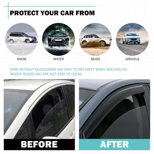 Vista 3 de Protectores de lluvia para ventanas compatibles con Toyota Prius 2010, 2011, 2012, 2013, 2014, 2015, accesorios para Toyota Prius, viseras