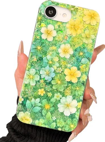 Vista 22 de I-MGAE-IN-AR Funda compacta para iPhone 12 Pro, diseño colorido de flores iridiscentes, holográfica, brillante, bonita funda para iPhone 12