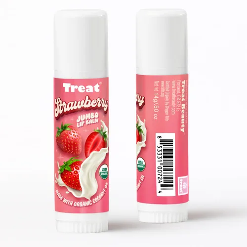 Vista 3 de TREAT BEAUTY Bálsamo labial orgánico de fresa, 0.5 onzas