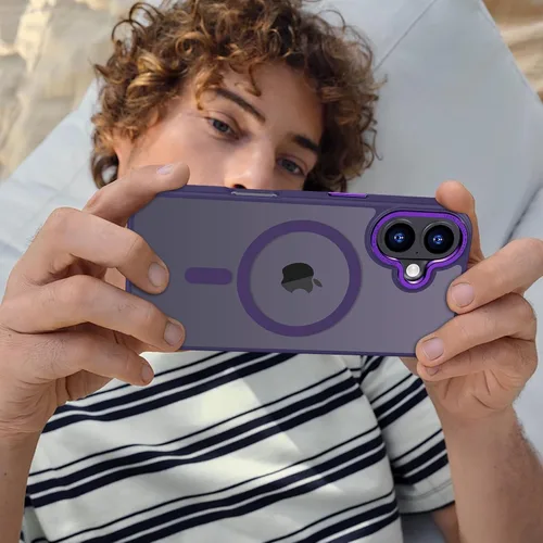 Vista 422 de Anuck - Funda magnética para iPhone 11 compatible con MagSafe, carcasa trasera mate translúcida dura, borde de TPU, delgada, resistente a impactos