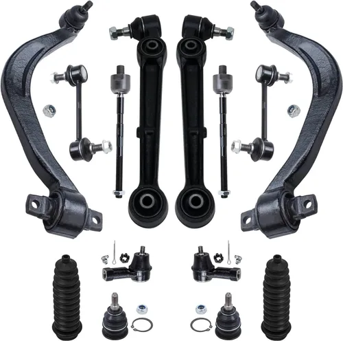Vista 110 de Detroit Axle - Kit de suspensión frontal de 15 piezas para Jeep Grand Cherokee 99-04 1999 2000 2001 2002 2003 2004, brazos de control superior e