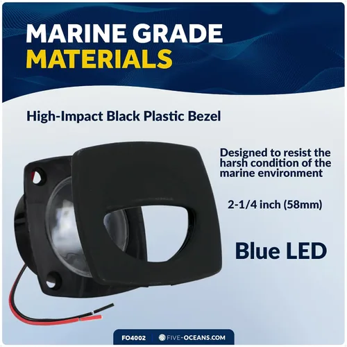 Vista 3 de Five Oceans - Luz LED de pasadizo para embarcación, luces LED azules de cortesía marinas, cuadradas para interior de barco, cubierta, cabina
