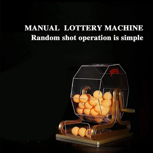 Vista 7 de Máquina manual de lotería, juego de bingo, incluye jaula de bingo acrílica y bola de 50 piezas para lugares de entretenimiento, centros comerciales
