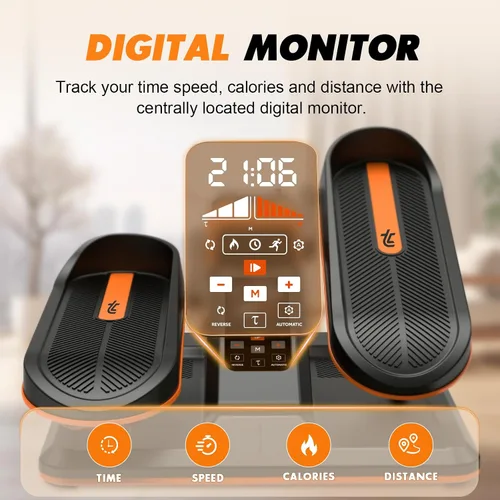 Vista 6 de TOUSAINS Máquina elíptica debajo del escritorio para personas mayores, ejercitador eléctrico de piernas con aplicación y control remoto, pedal