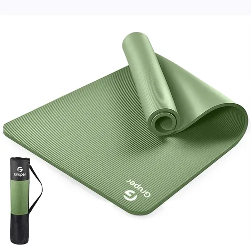 Vista 15 de Gruper Esterilla de yoga antideslizante NBR extra gruesa, 72 pulgadas de largo x 32 pulgadas/24 pulgadas de ancho x 0.6 pulgadas de grosor