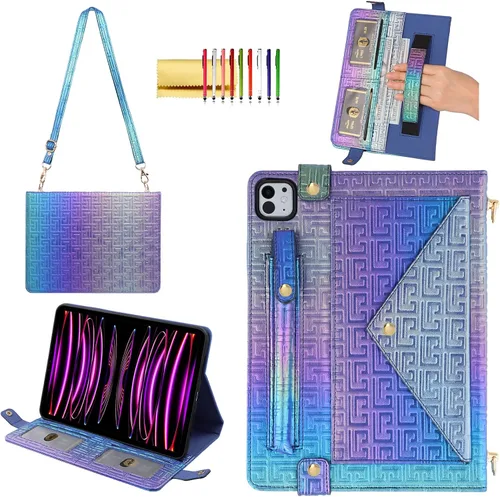 Vista 19 de Funda tipo bolso para iPad mini de 5ª/4ª/3ª/2ª/1ª generación de 7.9 pulgadas, Techcircle funda ligera tipo folio con soporte bandolera con billetera