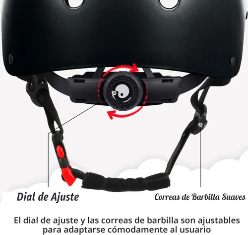 Vista 3 de Casco de bicicleta para niños, ajustable y para múltiples deportes, desde niños pequeños hasta jóvenes, 3 tallas Negro