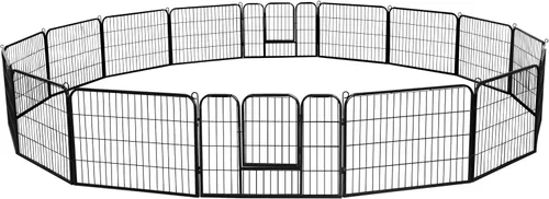 Vista 8 de Yaheetech Valla decorativa de jardín – 24 pulgadas x 5.3 pies a prueba de herrumbre plegable para patio, cama de flores, borde de barrera para Negro